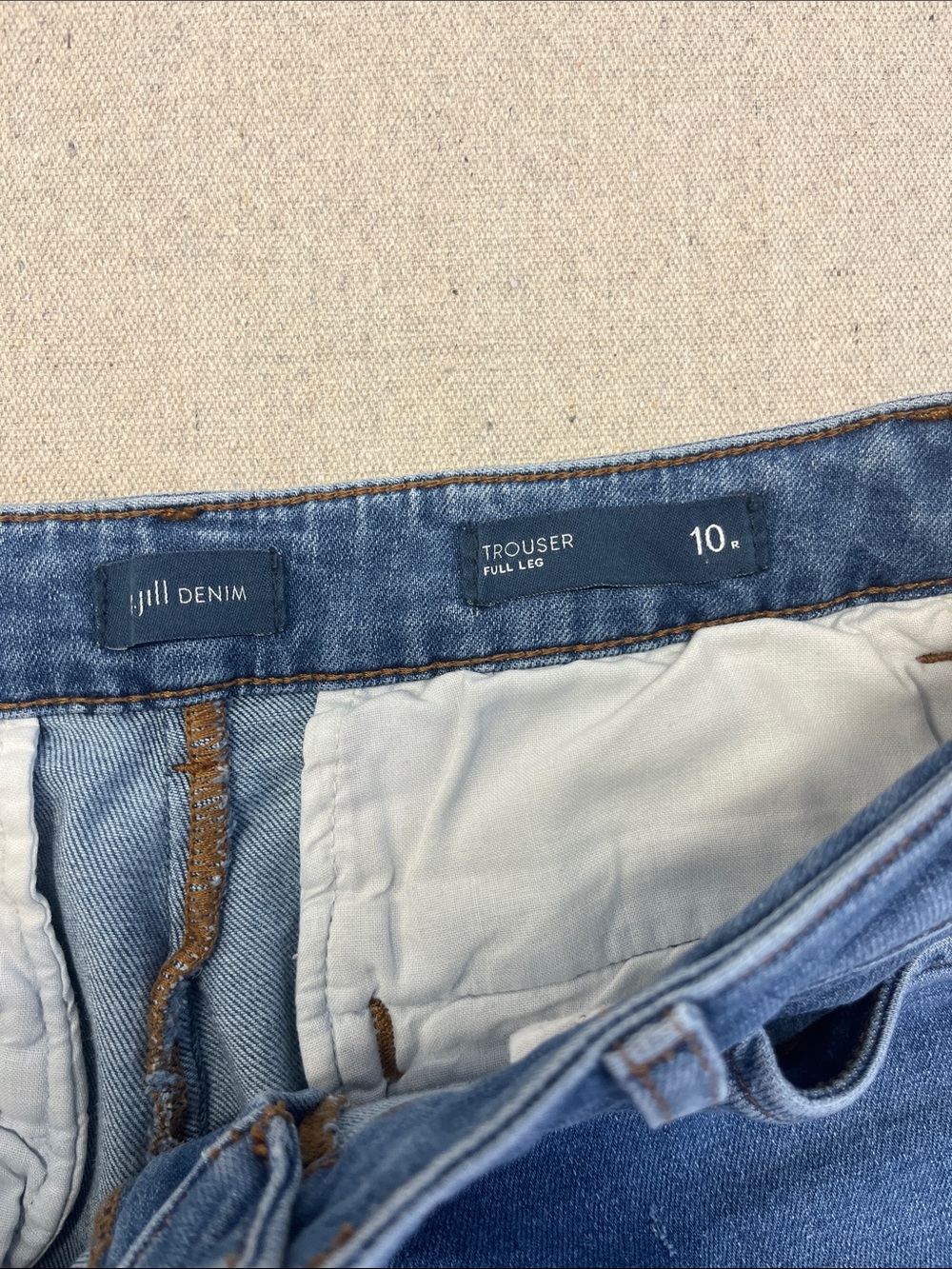 J Jill Denim Trouser Jeans Women’s 10R Wide Leg Stretch Blue Wash - Picture 2 of 13